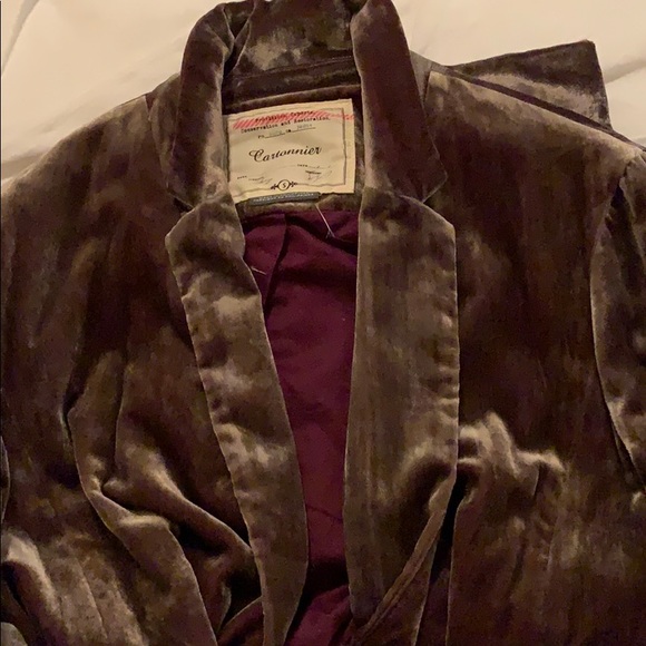 Anthropologie Eggplant Velvet Blazer - Picture 7 of 7